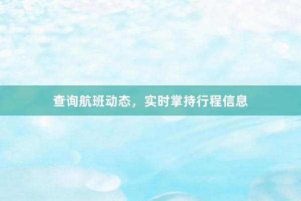 查询航班动态，实时掌持行程信息